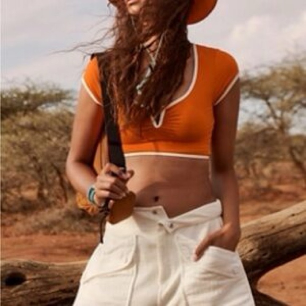 FP Movement by Free People Orange Crop Top
